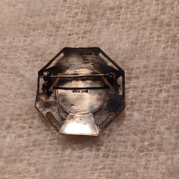 Silver Peruvian head brooch - Picture 3 of 7